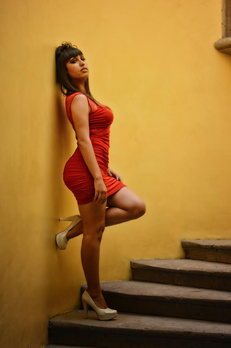 red dress